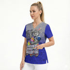 Personalized Canterbury-Bankstown Bulldogs Scrub Top Easter Mascot - Colorful Eggs Cartoon Style