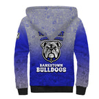 Personalized Canterbury-Bankstown Bulldogs Sherpa Hoodie Easter Mascot - Colorful Eggs Cartoon Style