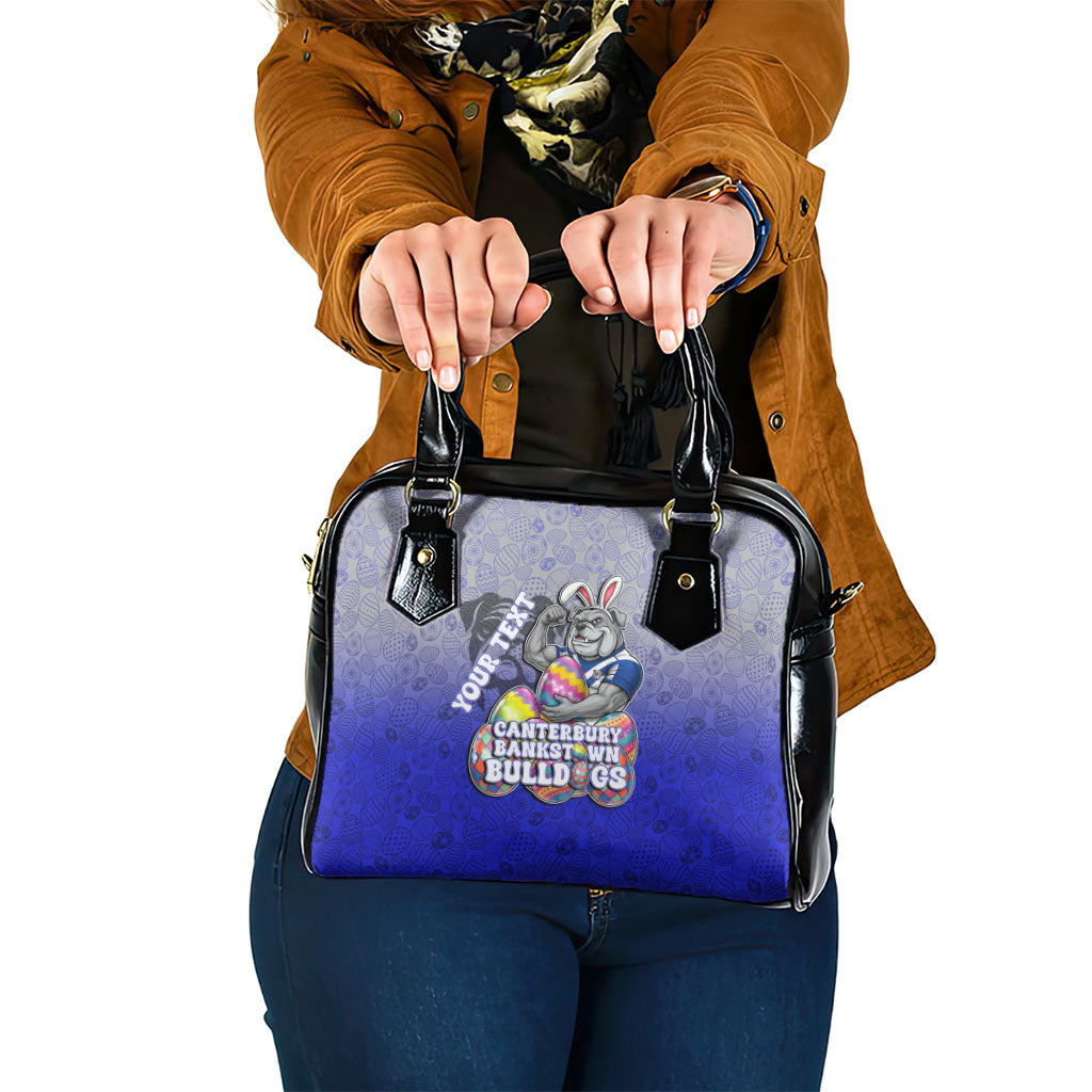 Personalized Canterbury-Bankstown Bulldogs Shoulder Handbag Easter Mascot - Colorful Eggs Cartoon Style