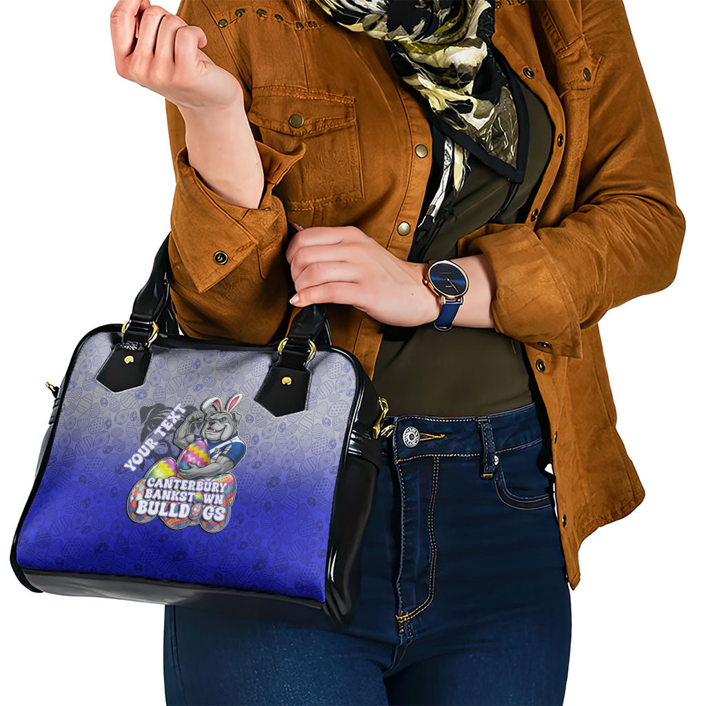 Personalized Canterbury-Bankstown Bulldogs Shoulder Handbag Easter Mascot - Colorful Eggs Cartoon Style