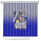 Personalized Canterbury-Bankstown Bulldogs Shower Curtain Easter Mascot - Colorful Eggs Cartoon Style