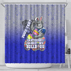 Personalized Canterbury-Bankstown Bulldogs Shower Curtain Easter Mascot - Colorful Eggs Cartoon Style