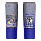 Personalized Canterbury-Bankstown Bulldogs Skinny Tumbler Easter Mascot - Colorful Eggs Cartoon Style