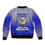 Personalized Canterbury-Bankstown Bulldogs Sleeve Zip Bomber Jacket Easter Mascot - Colorful Eggs Cartoon Style
