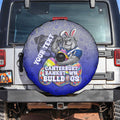 Personalized Canterbury-Bankstown Bulldogs Spare Tire Cover Easter Mascot - Colorful Eggs Cartoon Style