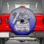 Personalized Canterbury-Bankstown Bulldogs Spare Tire Cover Easter Mascot - Colorful Eggs Cartoon Style