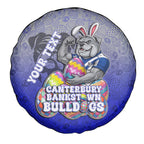 Personalized Canterbury-Bankstown Bulldogs Spare Tire Cover Easter Mascot - Colorful Eggs Cartoon Style