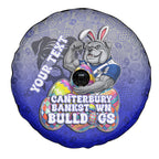 Personalized Canterbury-Bankstown Bulldogs Spare Tire Cover Easter Mascot - Colorful Eggs Cartoon Style