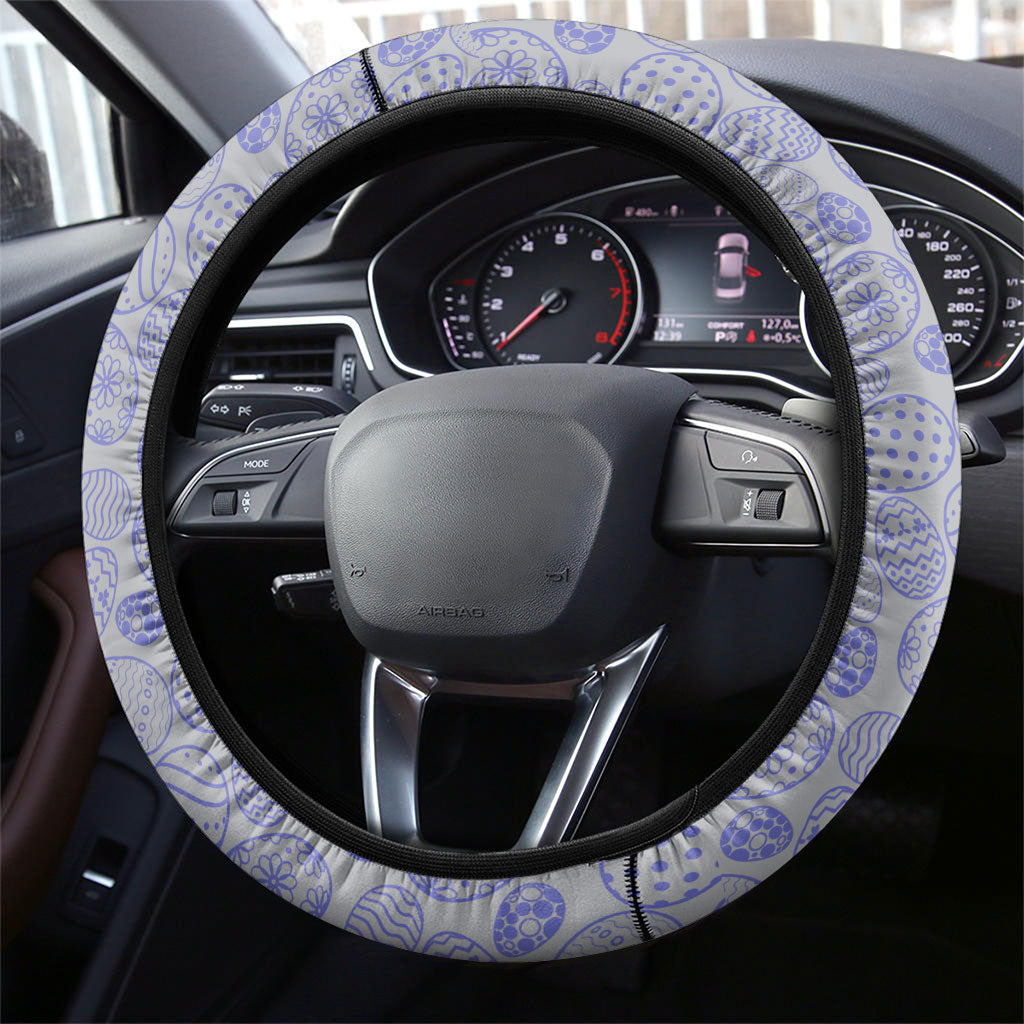 Canterbury-Bankstown Bulldogs Steering Wheel Cover Easter Mascot - Colorful Eggs Cartoon Style