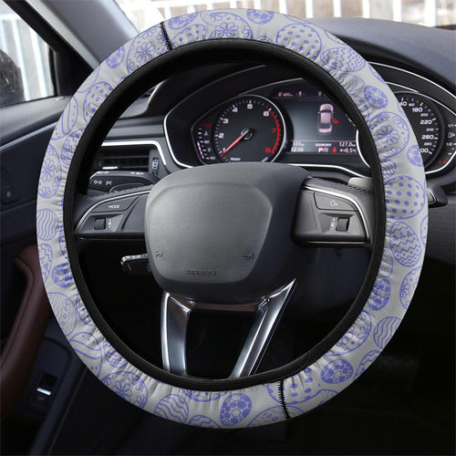 Canterbury-Bankstown Bulldogs Steering Wheel Cover Easter Mascot - Colorful Eggs Cartoon Style