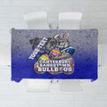 Personalized Canterbury-Bankstown Bulldogs Tablecloth Easter Mascot - Colorful Eggs Cartoon Style