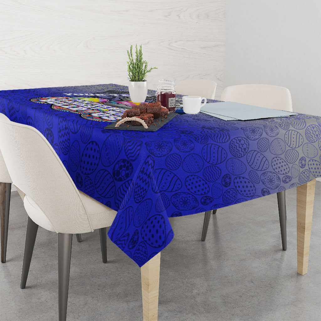Personalized Canterbury-Bankstown Bulldogs Tablecloth Easter Mascot - Colorful Eggs Cartoon Style
