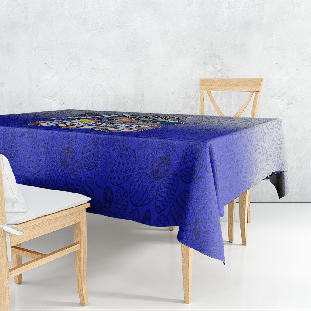 Personalized Canterbury-Bankstown Bulldogs Tablecloth Easter Mascot - Colorful Eggs Cartoon Style