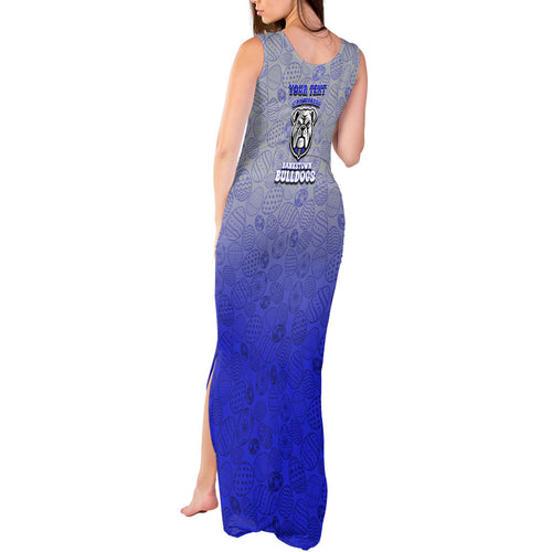 Personalized Canterbury-Bankstown Bulldogs Tank Maxi Dress Easter Mascot - Colorful Eggs Cartoon Style