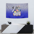 Personalized Canterbury-Bankstown Bulldogs Tapestry Easter Mascot - Colorful Eggs Cartoon Style