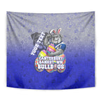 Personalized Canterbury-Bankstown Bulldogs Tapestry Easter Mascot - Colorful Eggs Cartoon Style