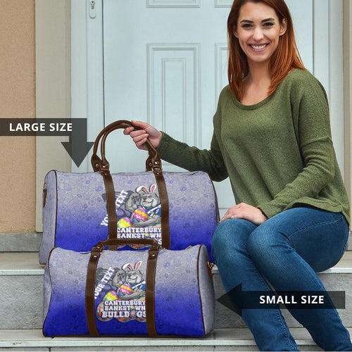 Personalized Canterbury-Bankstown Bulldogs Travel Bag Easter Mascot - Colorful Eggs Cartoon Style