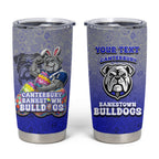 Personalized Canterbury-Bankstown Bulldogs Tumbler Cup Easter Mascot - Colorful Eggs Cartoon Style