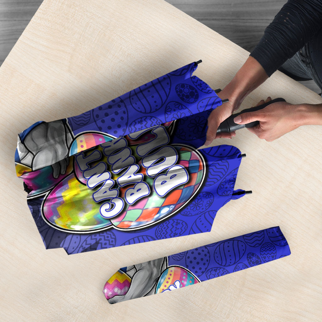 Personalized Canterbury-Bankstown Bulldogs Umbrella Easter Mascot - Colorful Eggs Cartoon Style