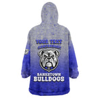 Personalized Canterbury-Bankstown Bulldogs Wearable Blanket Hoodie Easter Mascot - Colorful Eggs Cartoon Style