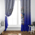 Personalized Canterbury-Bankstown Bulldogs Window Curtain Easter Mascot - Colorful Eggs Cartoon Style
