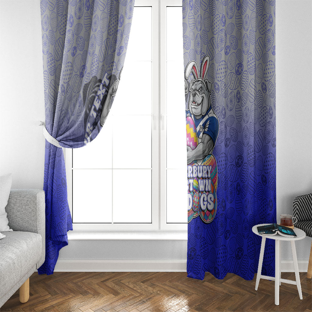 Personalized Canterbury-Bankstown Bulldogs Window Curtain Easter Mascot - Colorful Eggs Cartoon Style