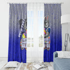 Personalized Canterbury-Bankstown Bulldogs Window Curtain Easter Mascot - Colorful Eggs Cartoon Style