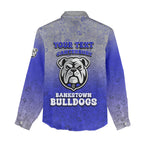 Personalized Canterbury-Bankstown Bulldogs Women Casual Shirt Easter Mascot - Colorful Eggs Cartoon Style