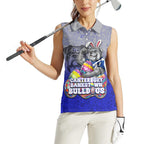 Personalized Canterbury-Bankstown Bulldogs Women Sleeveless Polo Shirt Easter Mascot - Colorful Eggs Cartoon Style