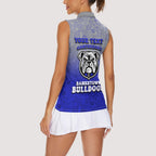 Personalized Canterbury-Bankstown Bulldogs Women Sleeveless Polo Shirt Easter Mascot - Colorful Eggs Cartoon Style
