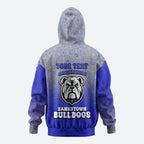 Personalized Canterbury-Bankstown Bulldogs Zip Hoodie Easter Mascot - Colorful Eggs Cartoon Style