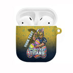 Personalized Gold Coast Titans AirPods Case Easter Mascot - Colorful Eggs Cartoon Style
