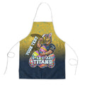 Personalized Gold Coast Titans Apron Easter Mascot - Colorful Eggs Cartoon Style