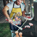 Personalized Gold Coast Titans Apron Easter Mascot - Colorful Eggs Cartoon Style