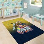 Personalized Gold Coast Titans Area Rug Easter Mascot - Colorful Eggs Cartoon Style