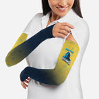 Personalized Gold Coast Titans Arm Sleeves Easter Mascot - Colorful Eggs Cartoon Style