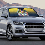 Personalized Gold Coast Titans Auto Sun Shade Easter Mascot - Colorful Eggs Cartoon Style