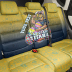 Personalized Gold Coast Titans Back Car Seat Cover Easter Mascot - Colorful Eggs Cartoon Style