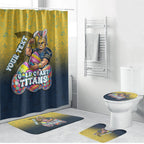 Personalized Gold Coast Titans Bathroom Set Easter Mascot - Colorful Eggs Cartoon Style