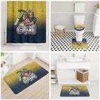 Personalized Gold Coast Titans Bathroom Set Easter Mascot - Colorful Eggs Cartoon Style