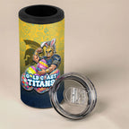 Personalized Gold Coast Titans 4 in 1 Can Cooler Tumbler Easter Mascot - Colorful Eggs Cartoon Style