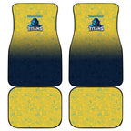 Personalized Gold Coast Titans Car Mats Easter Mascot - Colorful Eggs Cartoon Style