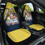 Personalized Gold Coast Titans Car Seat Cover Easter Mascot - Colorful Eggs Cartoon Style