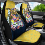 Personalized Gold Coast Titans Car Seat Cover Easter Mascot - Colorful Eggs Cartoon Style