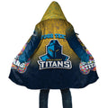 Personalized Gold Coast Titans Cloak Easter Mascot - Colorful Eggs Cartoon Style