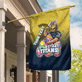 Personalized Gold Coast Titans Garden Flag Easter Mascot - Colorful Eggs Cartoon Style