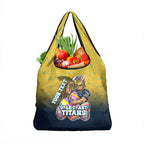 Personalized Gold Coast Titans Grocery Bag Easter Mascot - Colorful Eggs Cartoon Style