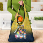 Personalized Gold Coast Titans Grocery Bag Easter Mascot - Colorful Eggs Cartoon Style