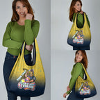 Personalized Gold Coast Titans Grocery Bag Easter Mascot - Colorful Eggs Cartoon Style