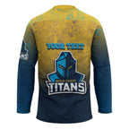 Personalized Gold Coast Titans Hockey Jersey Easter Mascot - Colorful Eggs Cartoon Style